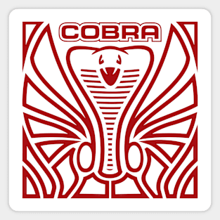 Cobra Hood Art (Red on White) Magnet